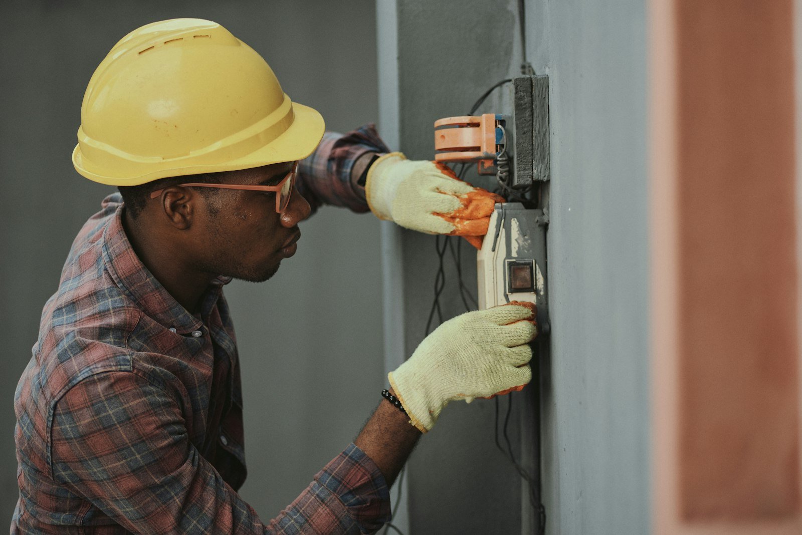 Tradesperson working on a site